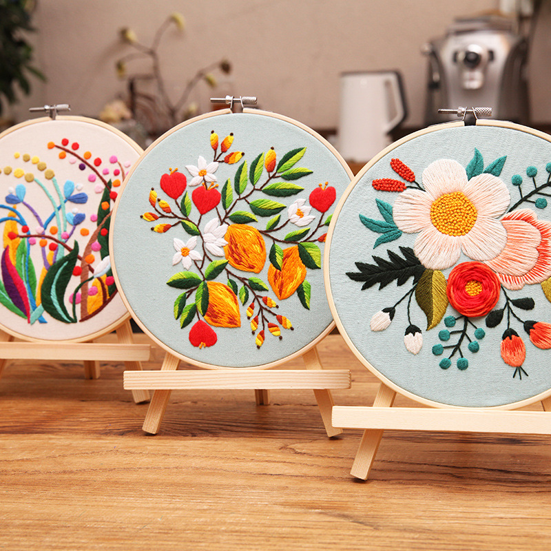 Handmade Diy Hanging Painting Three-dimensional Flower Sewing Kit