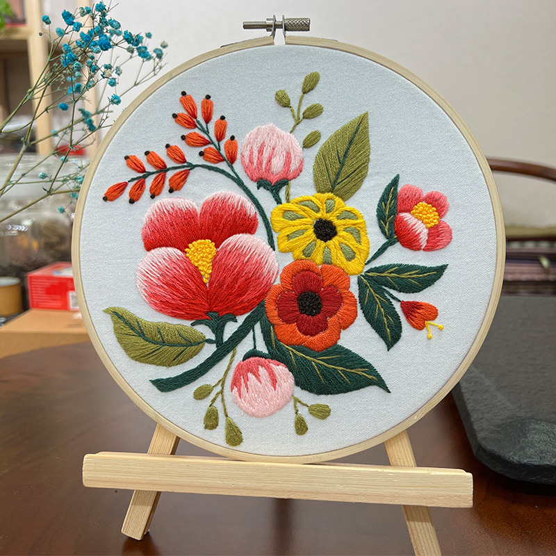 Handmade Diy Hanging Painting Three-dimensional Flower Sewing Kit