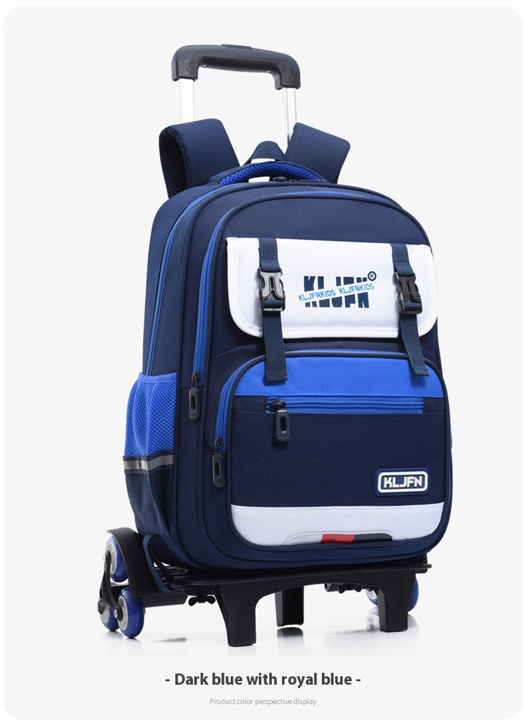 Children's Trolley Lightweight Shoulder Pad Wear-resistant Large Capacity Spine Protection Backpack Waterproof