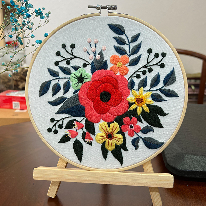 Handmade Diy Hanging Painting Three-dimensional Flower Sewing Kit