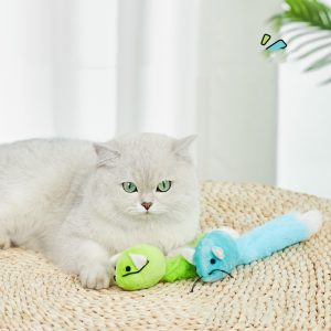 Colorful Long Tail Plush Mouse Nibbling