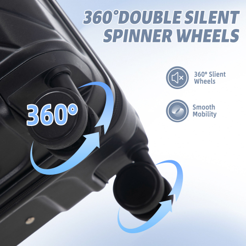 20 24 28 3 Pcs Set In ABS Spinner Wheel Luggage, Carry On Suitcase, Matching Color, TSA Combination Lock