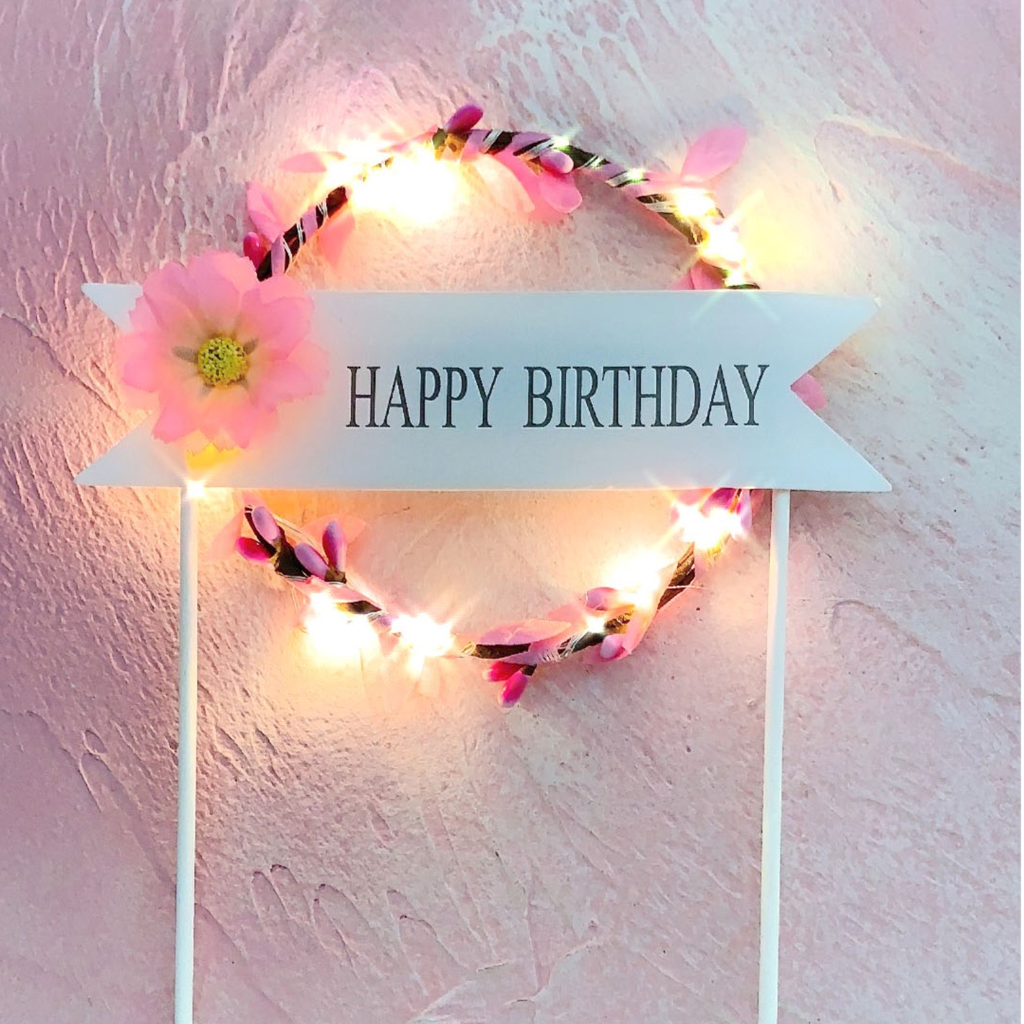 Creative Birthday Cake Round Garland Light Inserts
