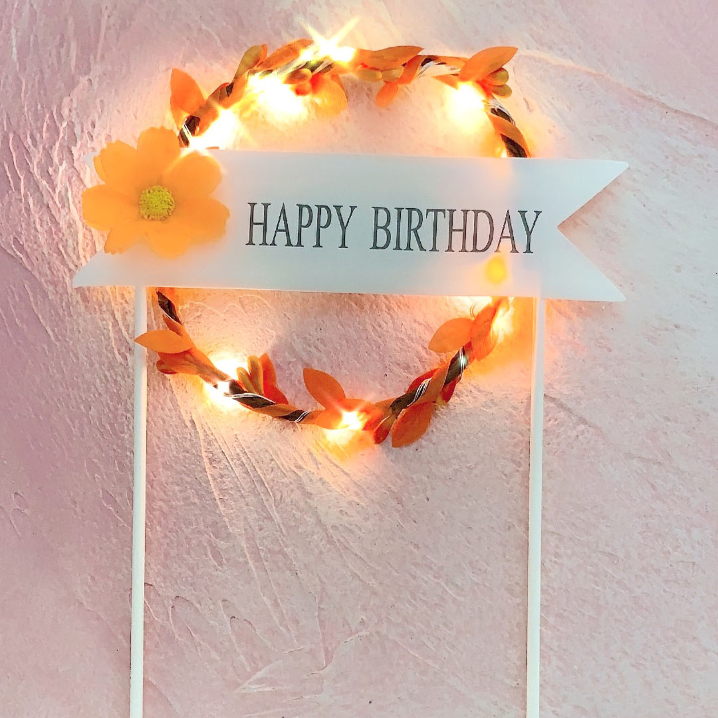 Creative Birthday Cake Round Garland Light Inserts
