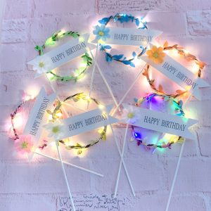 Creative Birthday Cake Round Garland Light Inserts