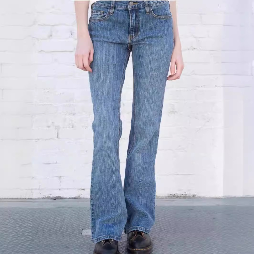 Jeans Slim Fit Low Waist Long Pants