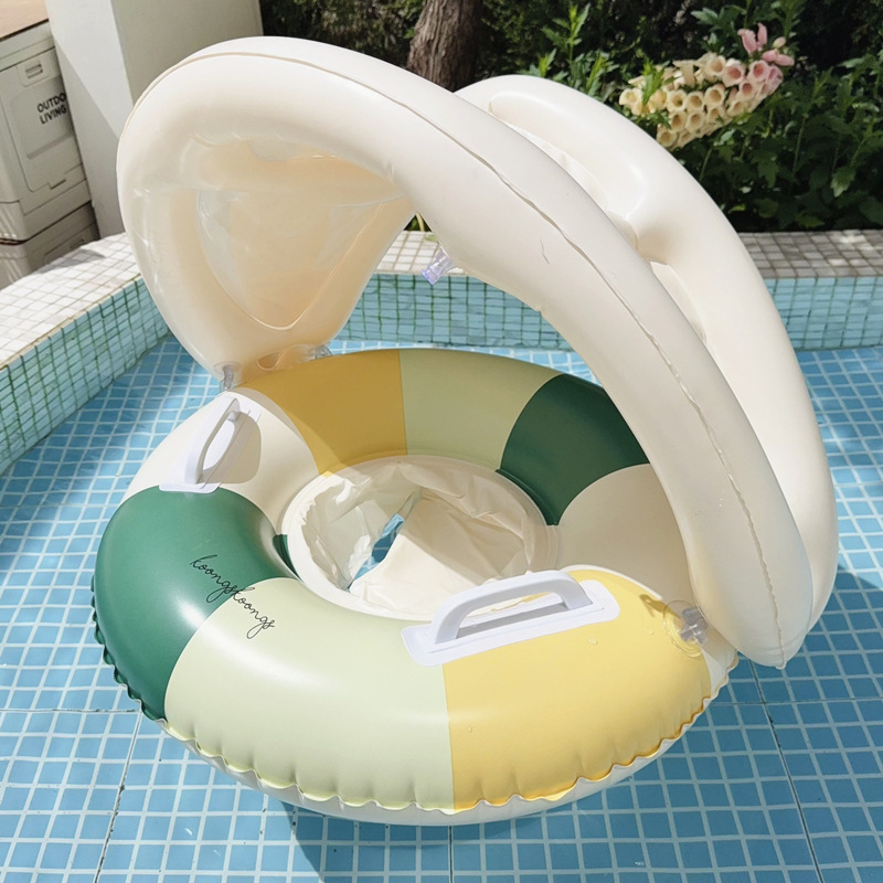 Swimming Ring Boat Sun Shade Pedestal Ring Striped Water Equipment