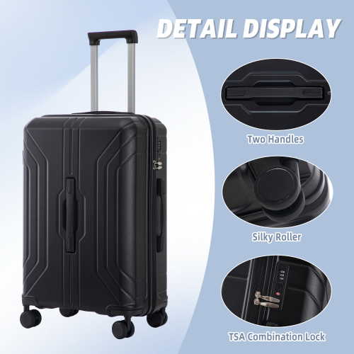 20 24 28 3 Pcs Set In ABS Spinner Wheel Luggage, Carry On Suitcase, Matching Color, TSA Combination Lock
