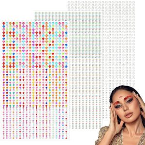 Self-Adhesive Glitter Gems, Pack Of 2700 Glitter Stones Face 3,4,5 Mm Rhinestones Self-Adhesive Glitter Rhinestone Glitter Stones For Face Make-Up Fingernail Decorations,Amazon Is Banned