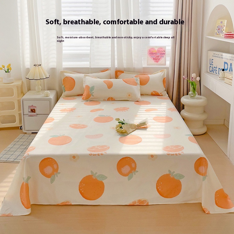 Summer Washed Cotton Bed Sheet Student Dormitory