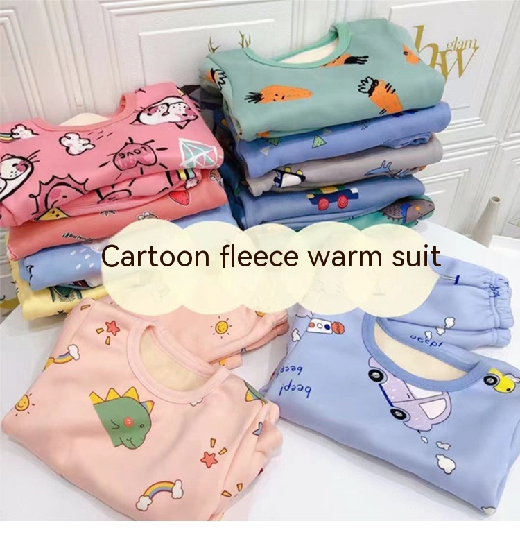 Children's Thermal Underwear Suit Fleece-lined Thickened