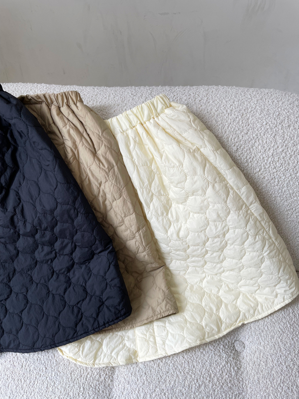 Children's Quilted Cotton Gourd Cotton Pure Color Quilted Skirt