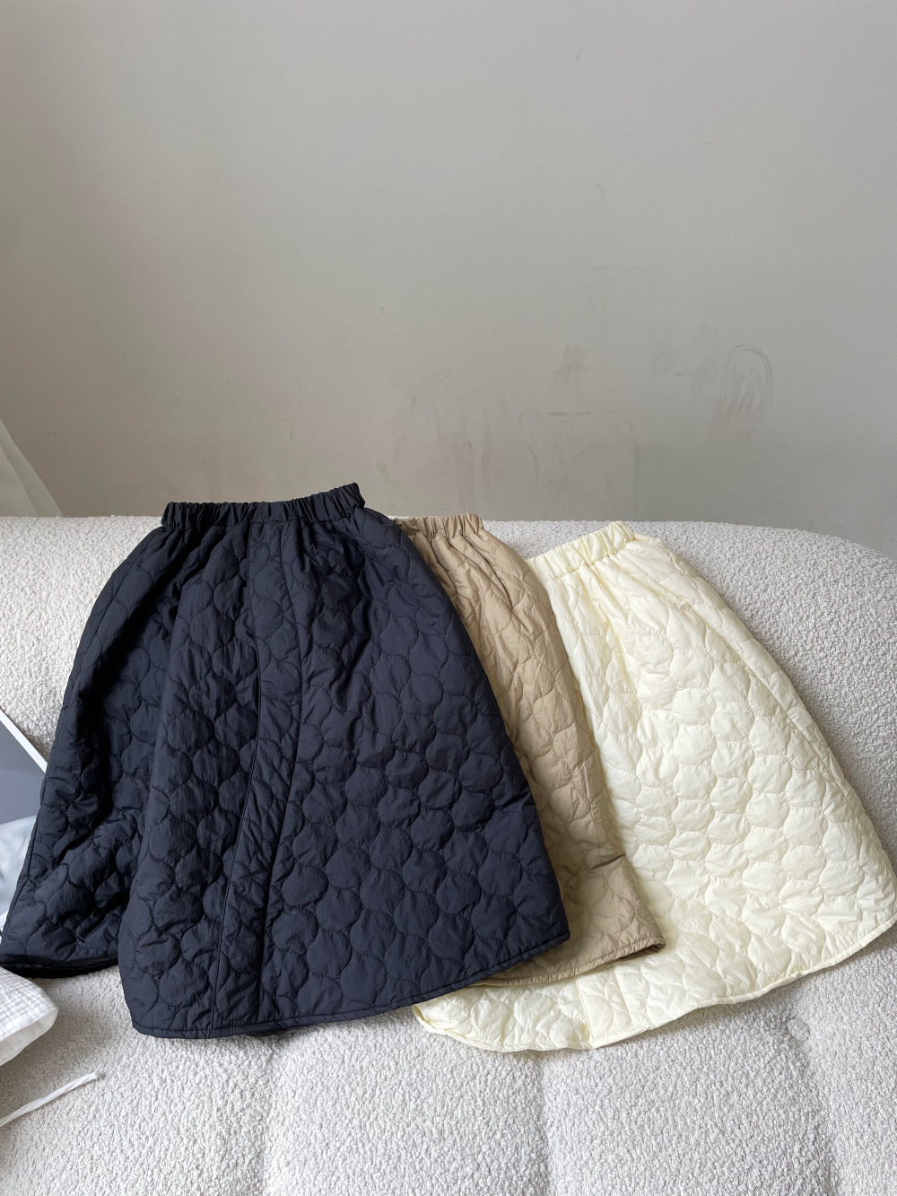 Children's Quilted Cotton Gourd Cotton Pure Color Quilted Skirt