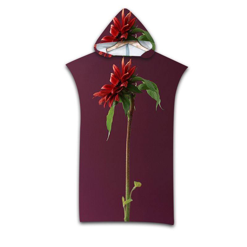 Beach Sun Protection Windproof Changing Bathrobe Hooded Cloak