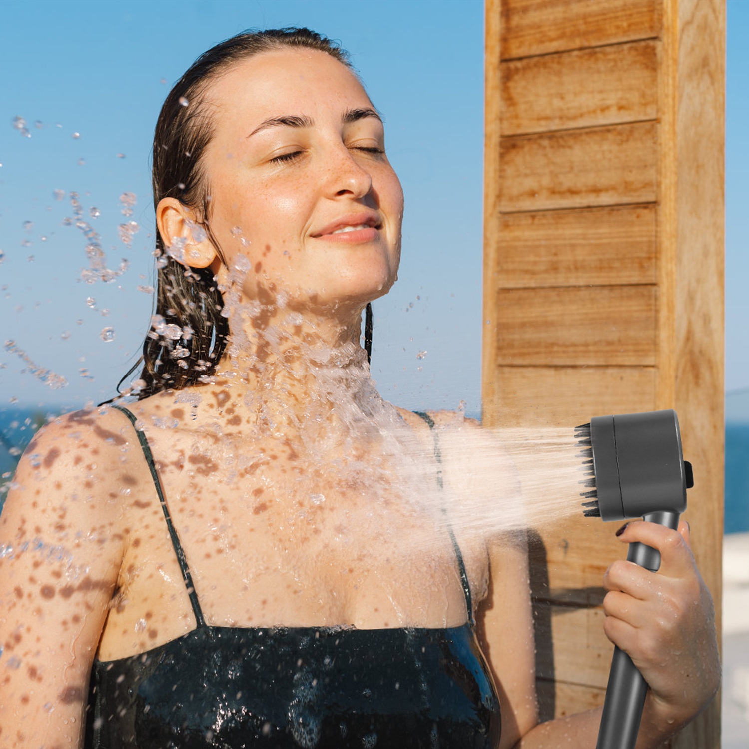 1Pc Portable Shower For Camping Include IPX7 Waterproof 6000mAh Rechargeable Shower Filtered Shower Head 5.3Gallon Foldable Bucket For Hiking Beach Travel Car Pet