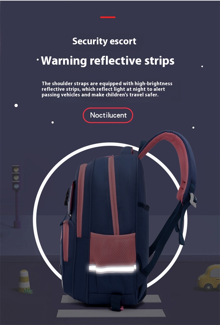 Children's Trolley Lightweight Shoulder Pad Wear-resistant Large Capacity Spine Protection Backpack Waterproof