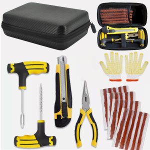 27 Tlg Auto Reifenreparatur Set Kfz PKW Reifen Flickzeug Pannenset Flicken Satz