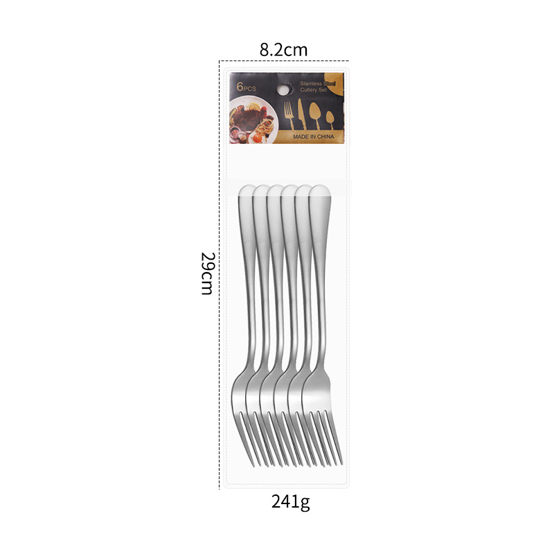 Stainless Steel Tableware 6PCs Bags Suit Steak Knife, Fork And Spoon
