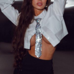 Metal Sequins Tie Music Festival Party