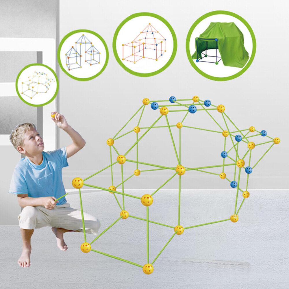 265Pcs DIY Build Your Own Den Set Children Present Tent Kids Funny Boy Girl Toys