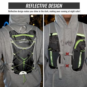 Nepfaivy Running Vest Hydration Backpack - Lightweight And Reflective Running Hydration Vest With Multi-pouches, Breathable And Adjustable Running Backpacks For Outdoor Running Cycling Climbing
