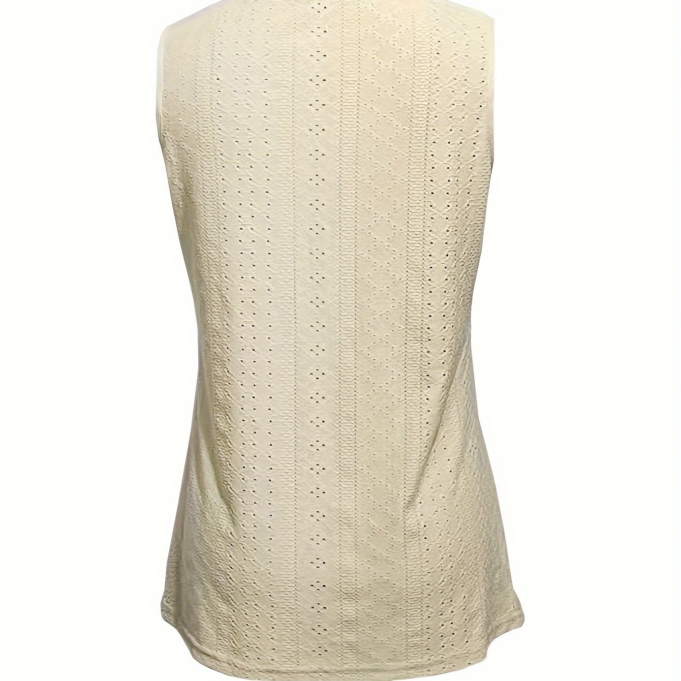 Ladies' Solid Color Sleeveless Top Vest With Lace Button Design, Fashionable Casual Top