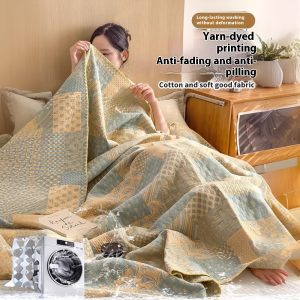 Towel Blanket Pure Cotton Air Conditioning Nap Sofa Blanket Shawl Blanket Summer