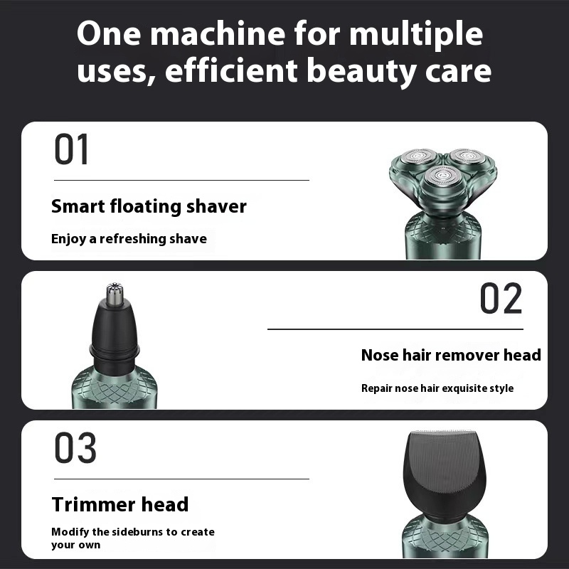 Three-in-one Multifunctional High-power Washing Electric Shaver