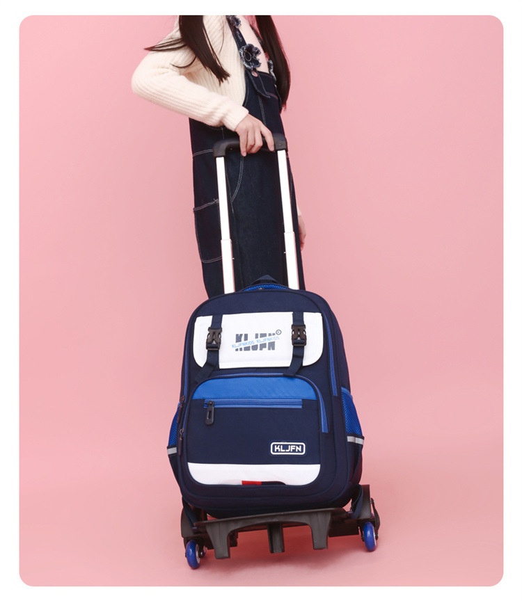 Children's Trolley Lightweight Shoulder Pad Wear-resistant Large Capacity Spine Protection Backpack Waterproof