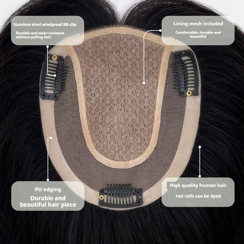 Hand-woven Hair Replacement Simulation Scalp Middle Wig