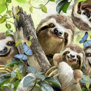 Cute Sloth Full Of Diamonds Painting