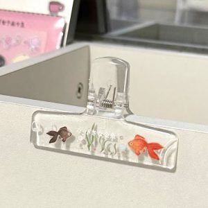 Summer Goldfish Long Tail Clip Transparent Acrylic