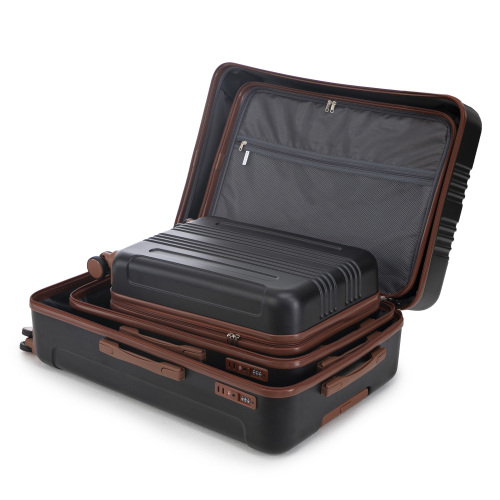 20 24 28 3 Pcs Set In ABS Spinner Wheel Luggage, Carry On Suitcase, Matching Color, TSA Combination Lock