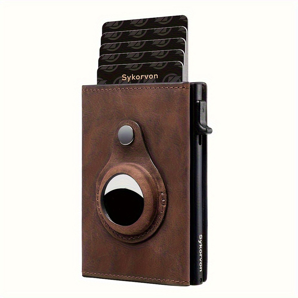 Airtag Men's Wallet Minimalist RFID Wallet With Airtag Stand Smart Pop-up Wallet With Wallet, Slim Card Holder Small Wallet