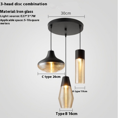 Glass Creative Staircase Cafe Bar Simple Modern Restaurant Chandelier