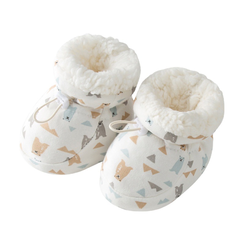 Baby Shoes Fleece-lined Foot Protection Soft Bottom Learning Shoes