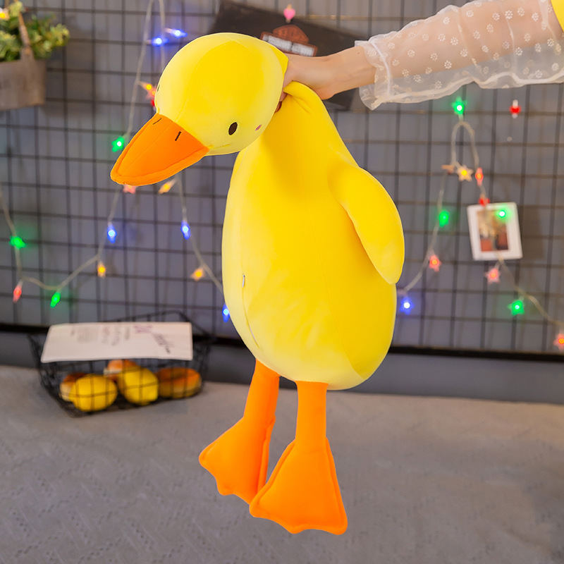 Lying Style Sand Carving Plush Duck Toy