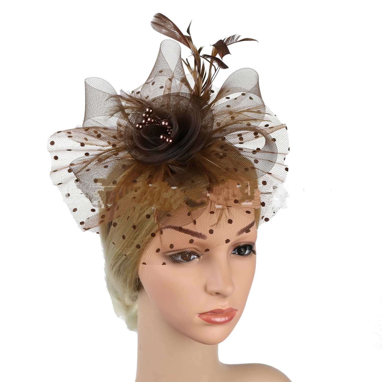 Headwear Bridal Hair Accessories Mesh Billycock Headband