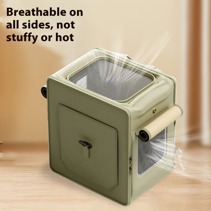 Portable Large Capacity Foldable Breathable Cat Bag Trolley Case