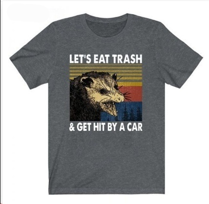 Animal Letter Pattern Printed Short-sleeved T-shirt