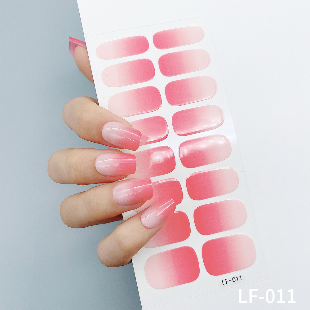 Manicure Full Stickers Solid Color 16 Small Stickers European And American Simple Nails