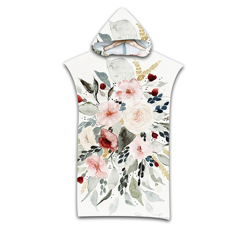 Beach Sun Protection Windproof Changing Bathrobe Hooded Cloak