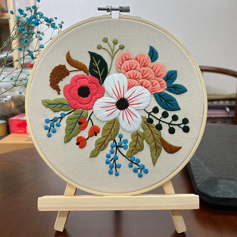 Handmade Diy Hanging Painting Three-dimensional Flower Sewing Kit