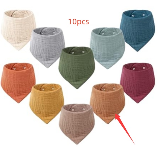 Baby Headscarf, Saliva Bib, Pure Cotton