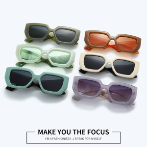 Big Square Rim Contrast Color Sunglasses Female To Make Round Face Thin-looked Fashion