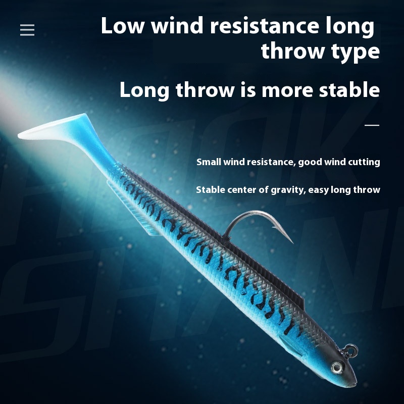 T-tail Soft Fish Jig Hook Lure Artificial Lure