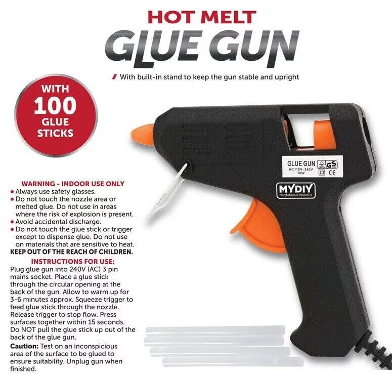 Hot Melt Glue Gun Electric Trigger Adhesive Hobby Craft DIY FREE Glue Sticks