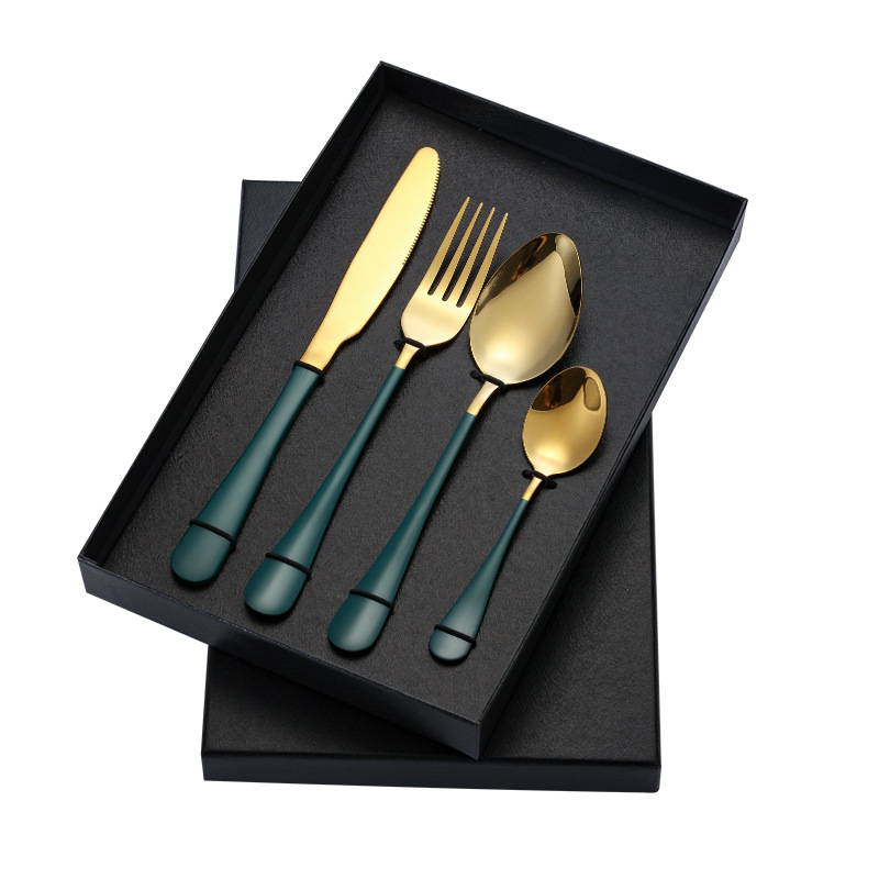 Stainless Steel Tableware 4 Pieces Knife, Fork And Spoon Suit