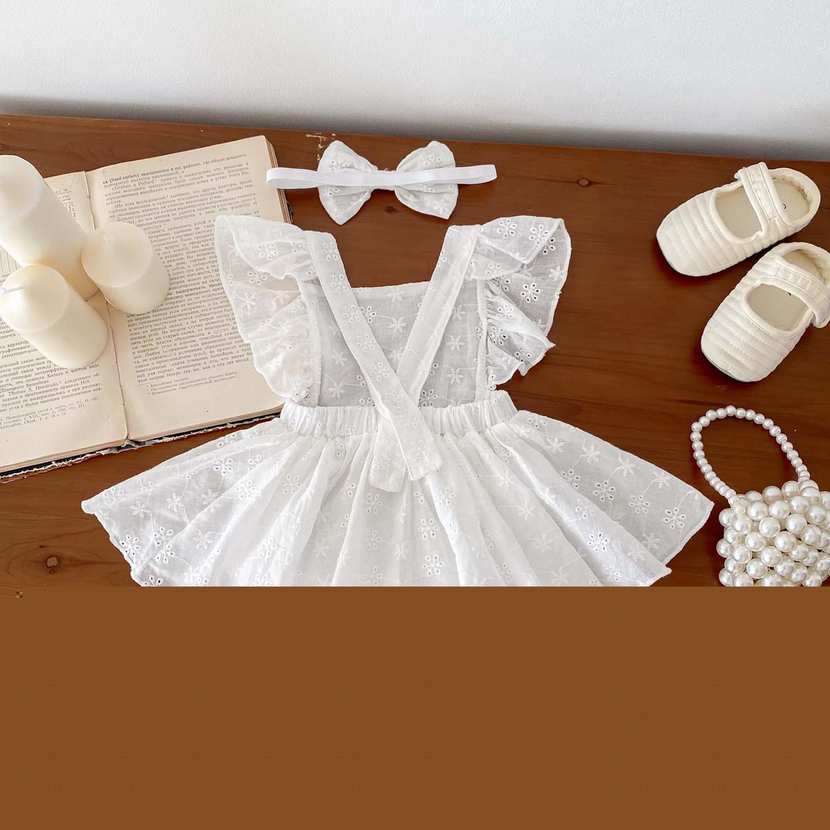 Baby Girl Flounced Sleeve Lace Jumpsuit Princess Dress