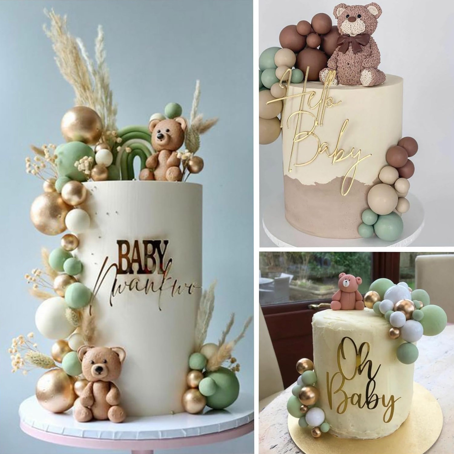 32 Pcsset Colorful Foam Ball Birthday Cake Decoration Multi-style Plug-in